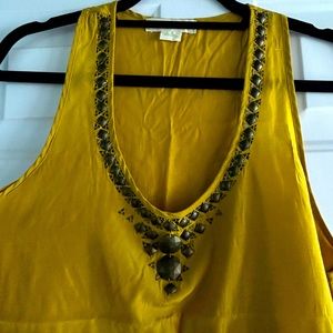 Urban Outfitters mustard yellow embellished tank top